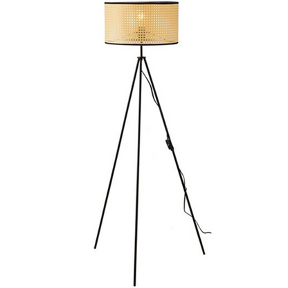 Nino Germany Lu Vintage Rattan Weave Tripod Floor Lamp