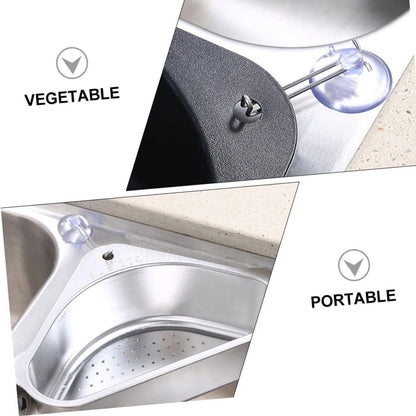 Stainless Steel Triangular Sink Strainer Basket Silver