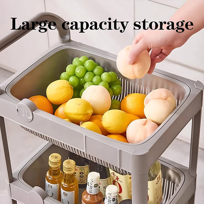 Multi-Purpose 4-Tier Plastic Storage Rack on Wheels