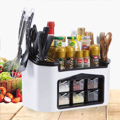 Spice Rack Organizer with Seasoning Jar Storage Box
