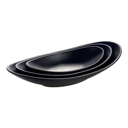 Boat Shape Plate Black Melamine Dinnerware