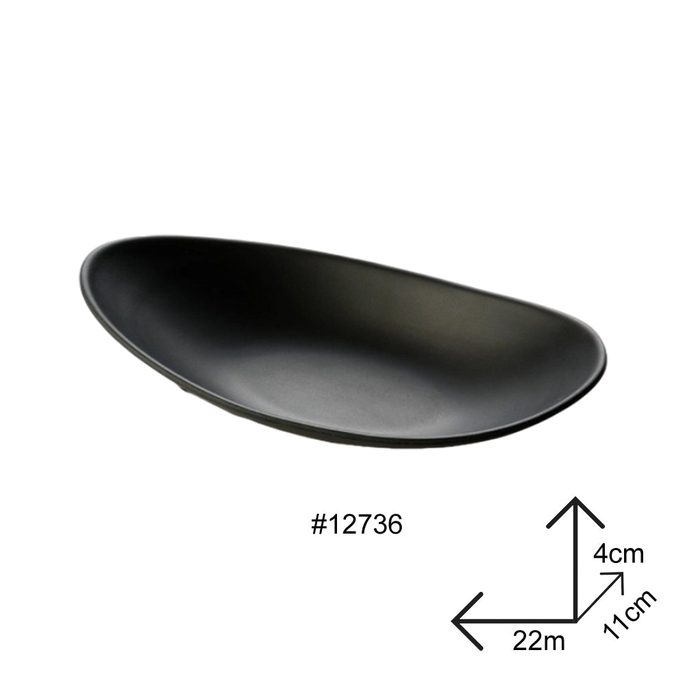 Boat Shape Plate Black Melamine Dinnerware