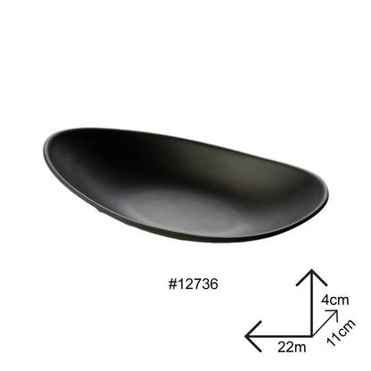 Boat Shape Plate Black Melamine Dinnerware