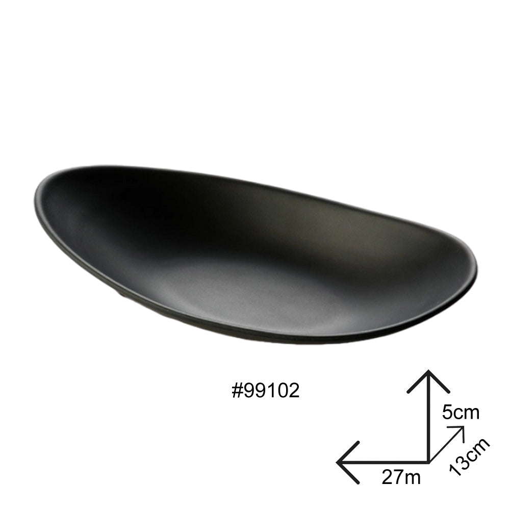 Boat Shape Plate Black Melamine Dinnerware