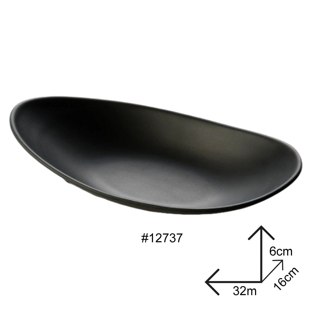 Boat Shape Plate Black Melamine Dinnerware