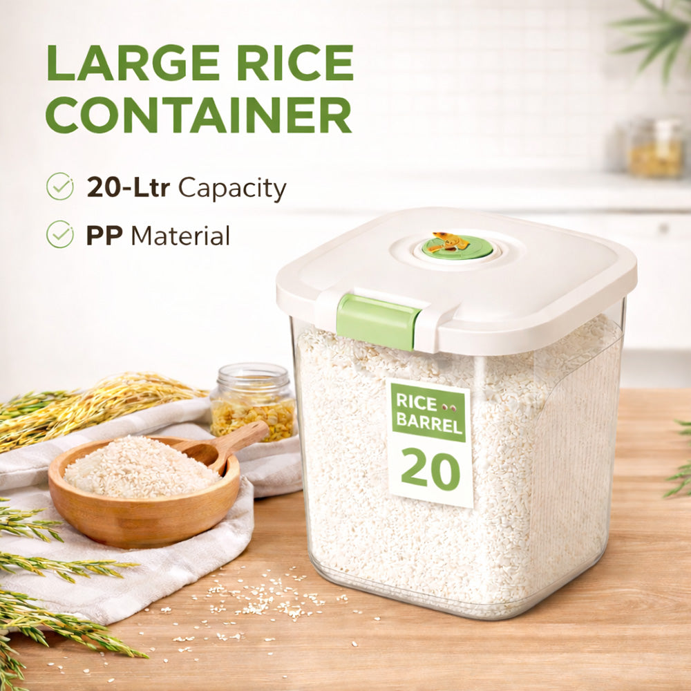 Leak-Proof Rice Storage Container – 20L Airtight PP Bin