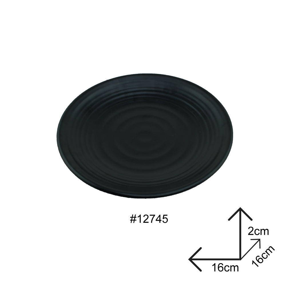 Round Plate Black Melamine Dinnerware