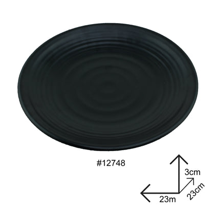 Round Plate Black Melamine Dinnerware