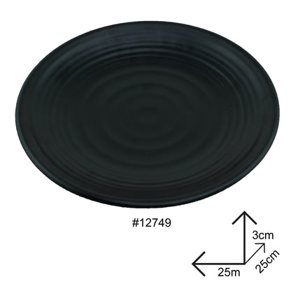 Round Plate Black Melamine Dinnerware