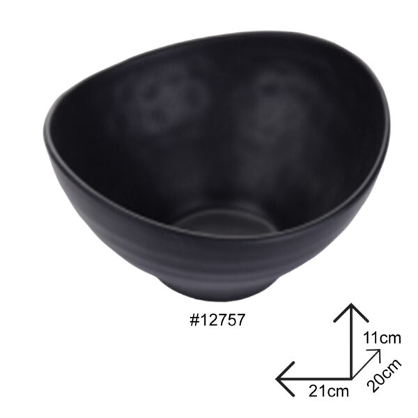 Salad Bowl Black Melamine Dinnerware