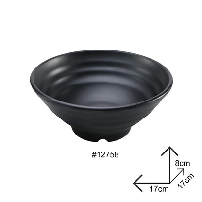 Bowl Black Melamine Dinnerware