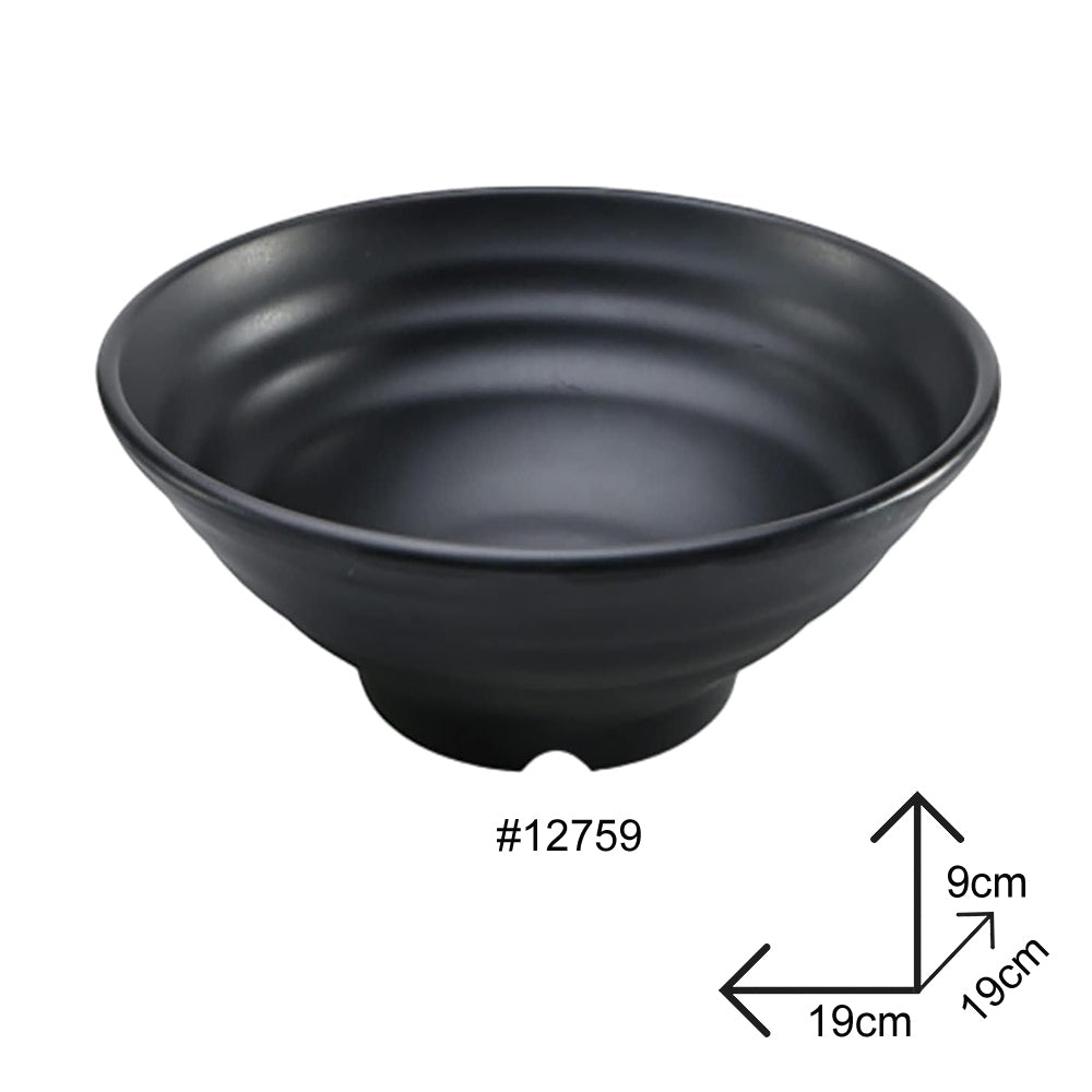 Bowl Black Melamine Dinnerware