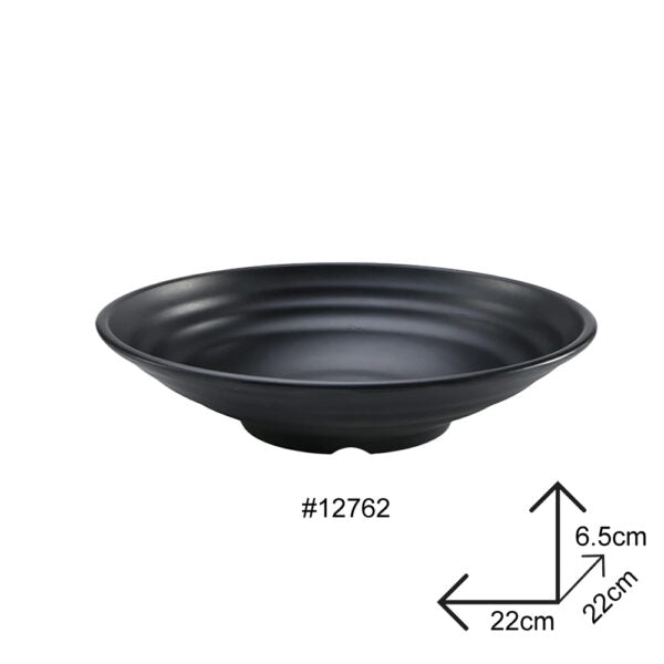 Big Plate Black Melamine Dinnerware