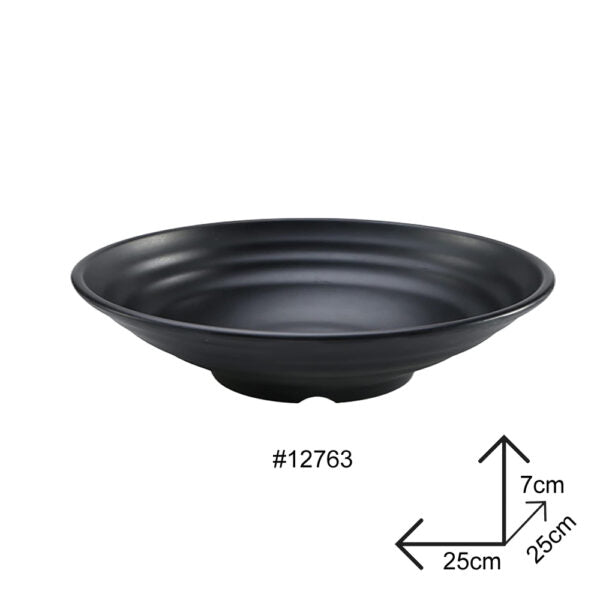 Big Plate Black Melamine Dinnerware