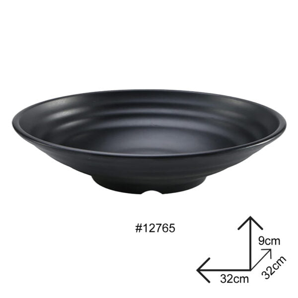 Big Plate Black Melamine Dinnerware