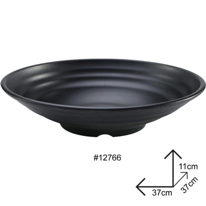 Big Plate Black Melamine Dinnerware