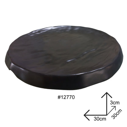 Rock Plate Black Melamine Dinnerware