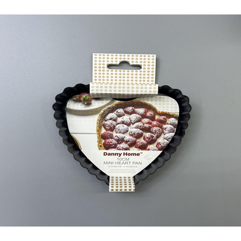 Danny Home 1-Pcs Carbon Steel Premium quality , Non-stick Detachable Mini Heart Loaf Pan 10.3-cm