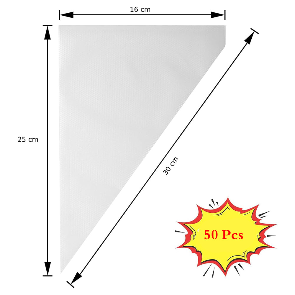 50-pcs Piping Bags Anti Burst Disposable Cake Decorating Bags 17*25cm