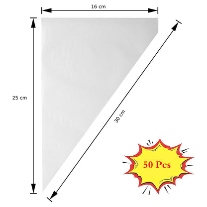 50-pcs Piping Bags Anti Burst Disposable Cake Decorating Bags 17*25cm
