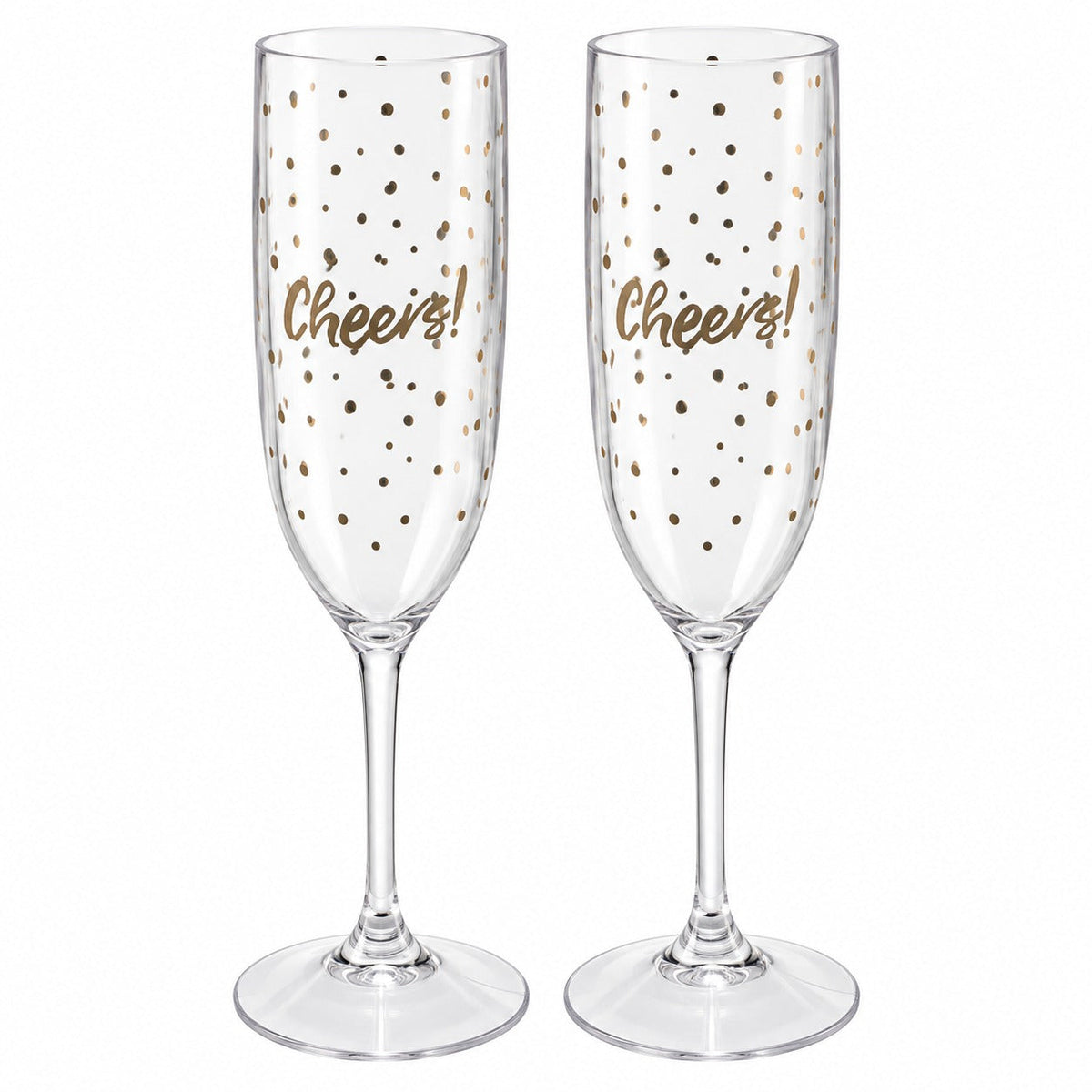 Noël Reusable “Cheers!” Champagne Flutes – Set of 2 – 160 ml