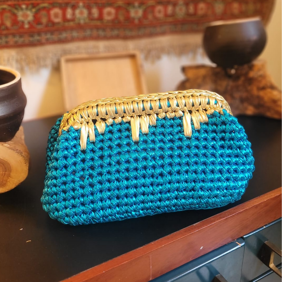 Wave Crochet Clutch Bag