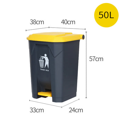 20/30/50/80/100-Liter Heavy-Duty Plastic Foot Pedal Operated Trash Can with Lid