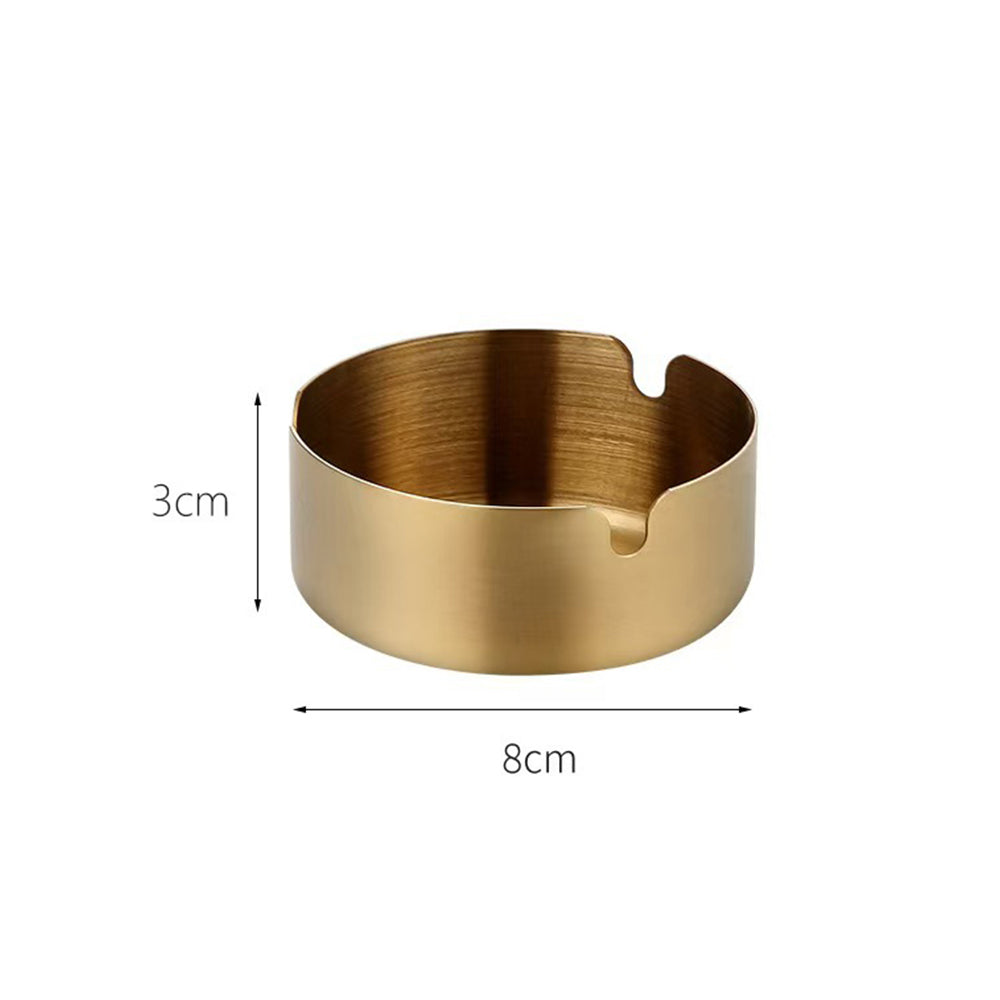Stainless Steel Cigarette Ashtray Gold – 8 cm HY080-8