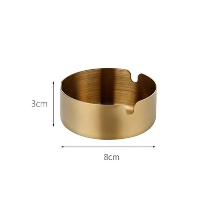 Stainless Steel Cigarette Ashtray Gold – 8 cm HY080-8