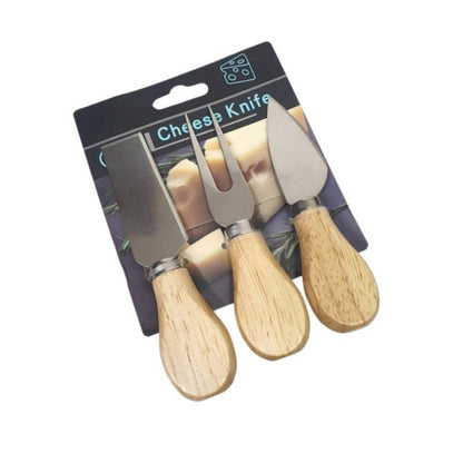 3-Pieces Wood Handle Cheese Knives Set