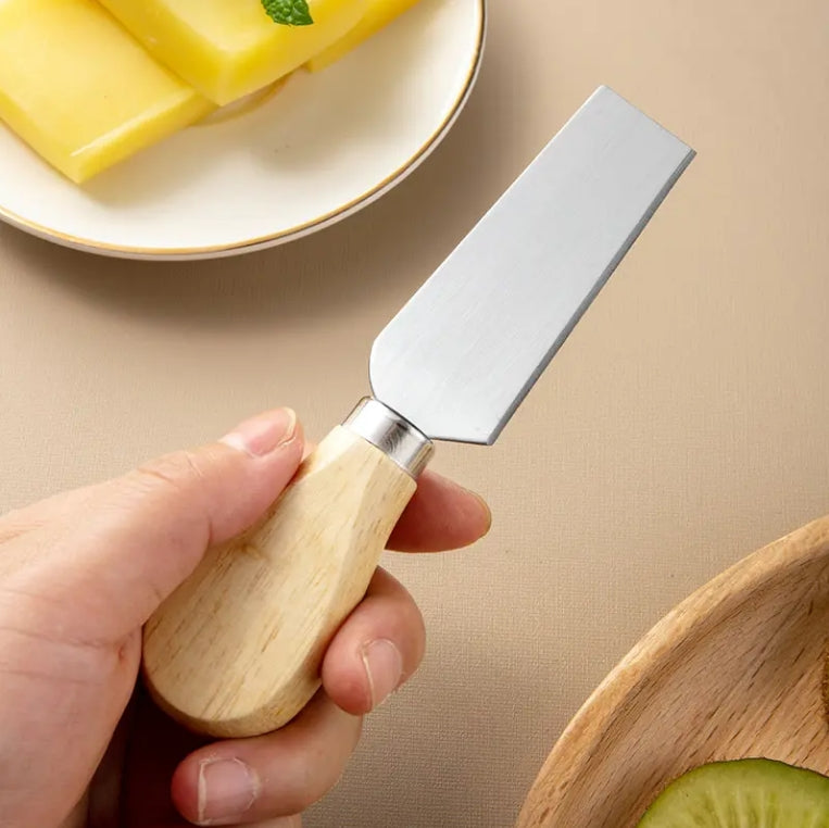 Stainless Steel 4-Piece Cheese Knives Set with Wood Handle