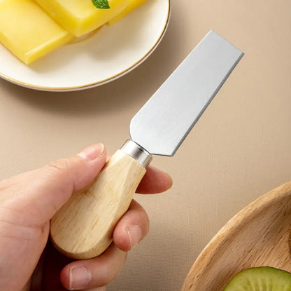 Stainless Steel 4-Piece Cheese Knives Set with Wood Handle