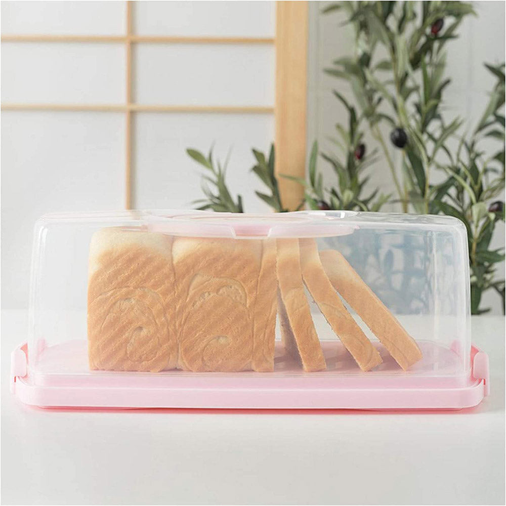 Plastic Bread  cake Box with Portable Handle