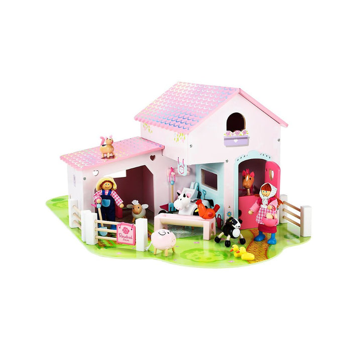 ELC Rosebud Wooden Farm Set