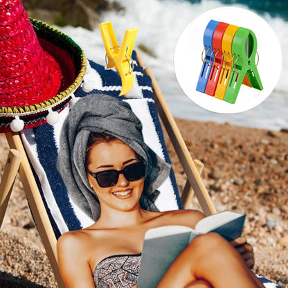 4-Pcs Jumbo Beach Chair Towel Clips Clamps