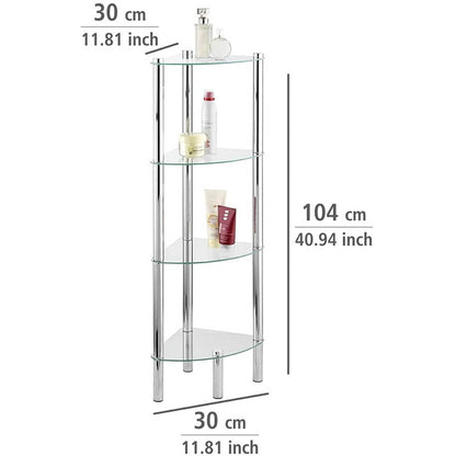 Wenko Bathroom corner rack Yago 4 glass shelves