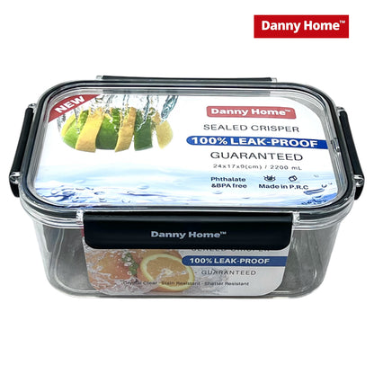 Danny Home Rectangular Plastic Food Container W/Snap Locks