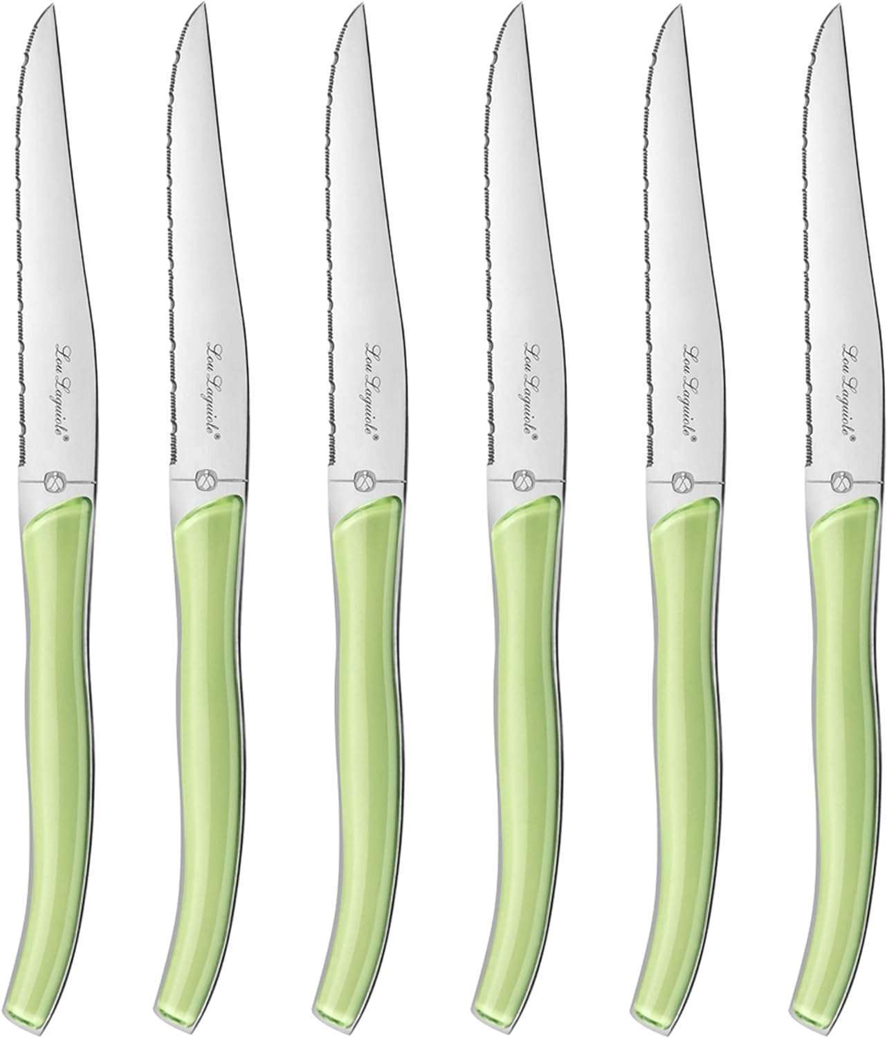 Lou Laguiole Set of 6 Double Serrated Steak Knives