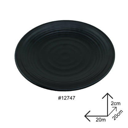 Round Plate Black Melamine Dinnerware