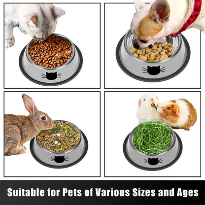 16cm Non-Slip Stainless Steel Cat Bowls MB1022