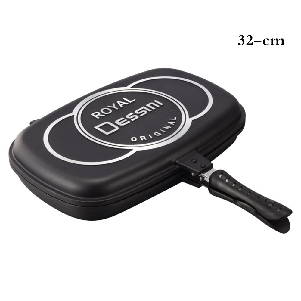 32cm Dessini Non-Stick Double-Sided Grill Pan – Black