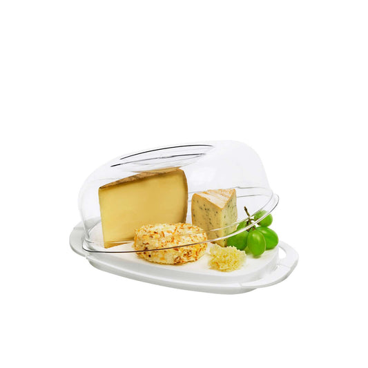 Cheese Container with Clear Plastic Hood by Rotho - Made in Switzerland