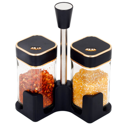 2-Pieces Salt and Pepper Shakers Set W/Stand