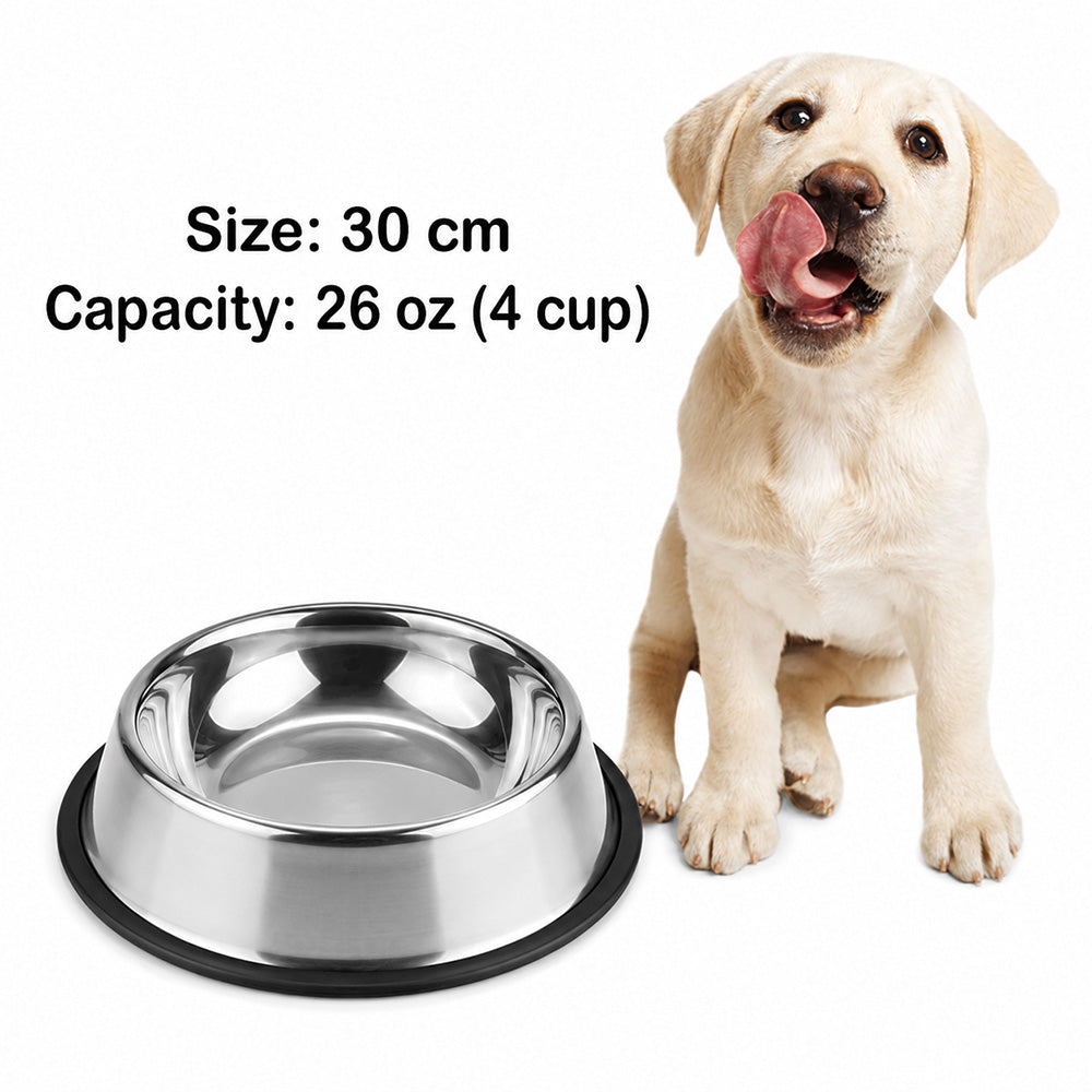 30cm Non-Slip Stainless Steel Dog Bowls MB1072