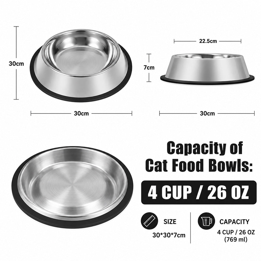 30cm Non-Slip Stainless Steel Dog Bowls MB1072