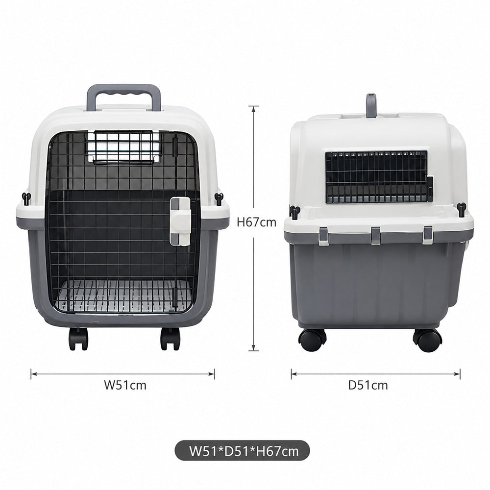 67cm Portable Hard-Sided Pet Carrier with Wheels MB620