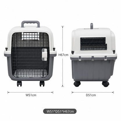 67cm Portable Hard-Sided Pet Carrier with Wheels MB620