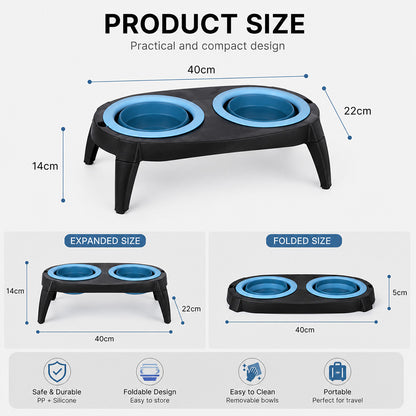 Foldable Double Pet Bowl MB1010