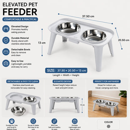Elevated Pet Bowl Stand MB1111B L.grey