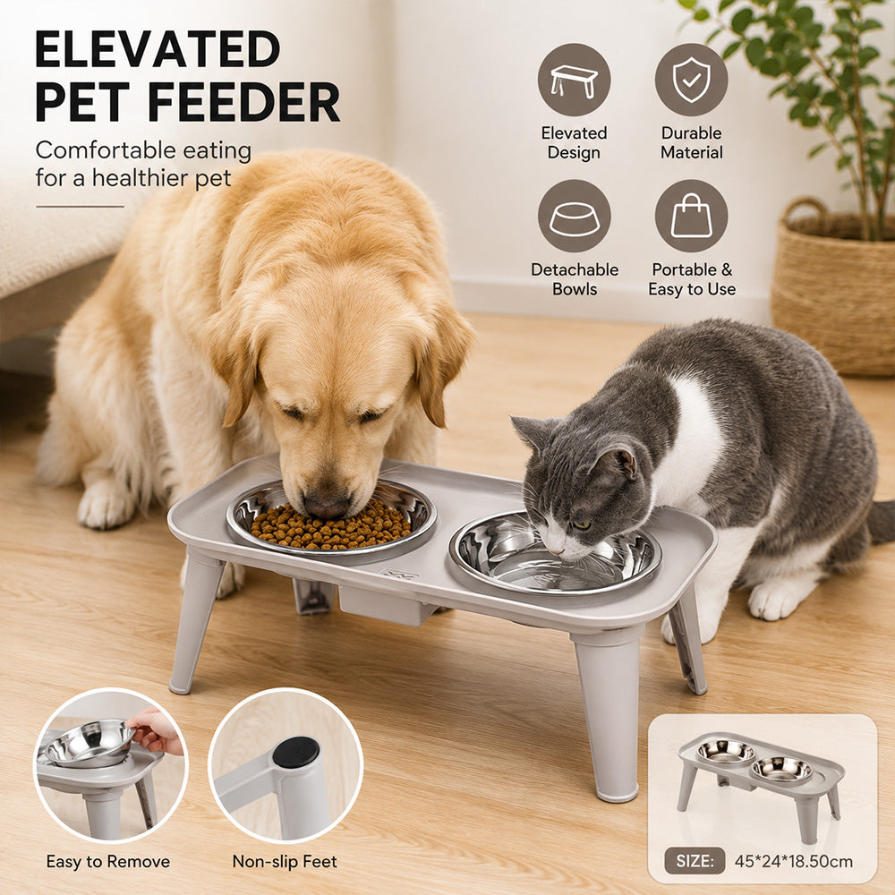 Elevated Pet Bowl Stand MB1111C D.grey